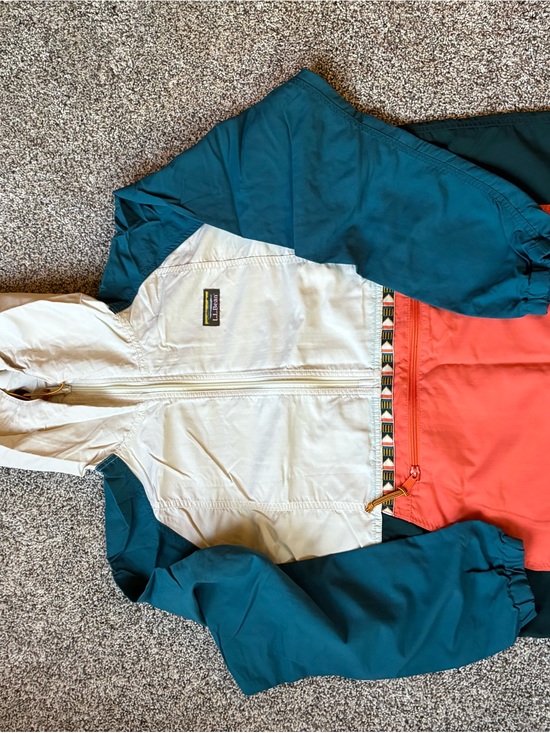 L.L. Bean Other - L.L. Bean Teal, White & Coral Windbreaker Jacket